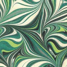 Green, Black & Teal Marbled Print Italian Paper ~ Tassotti
